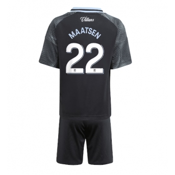 Billige Fotballdrakt Aston Villa Ian Maatsen #22 Replika Bortedraktsett Barn 2025-26 Kortermet (med bukser)